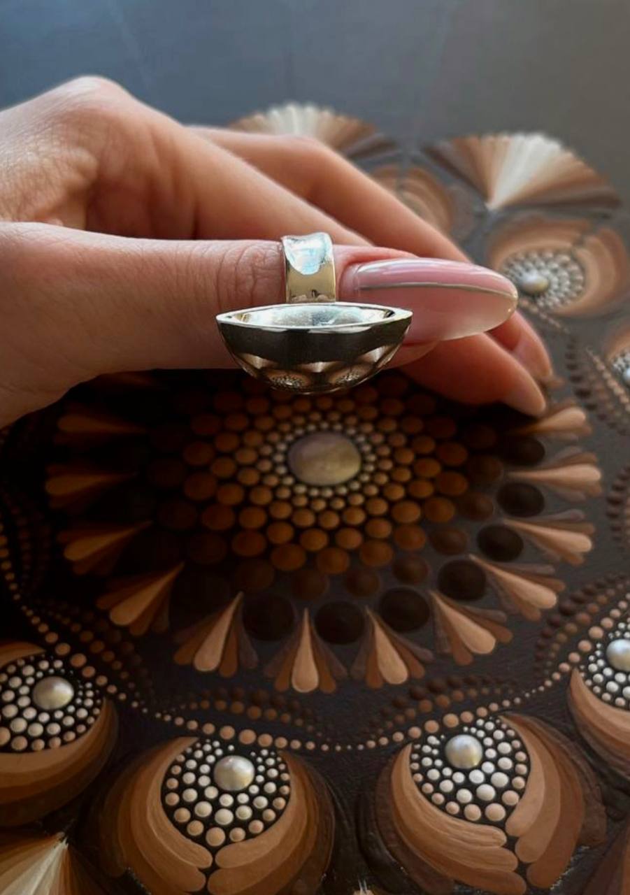 HandMade Silver Luxury Paint Applicator Ring for 3D dots paint