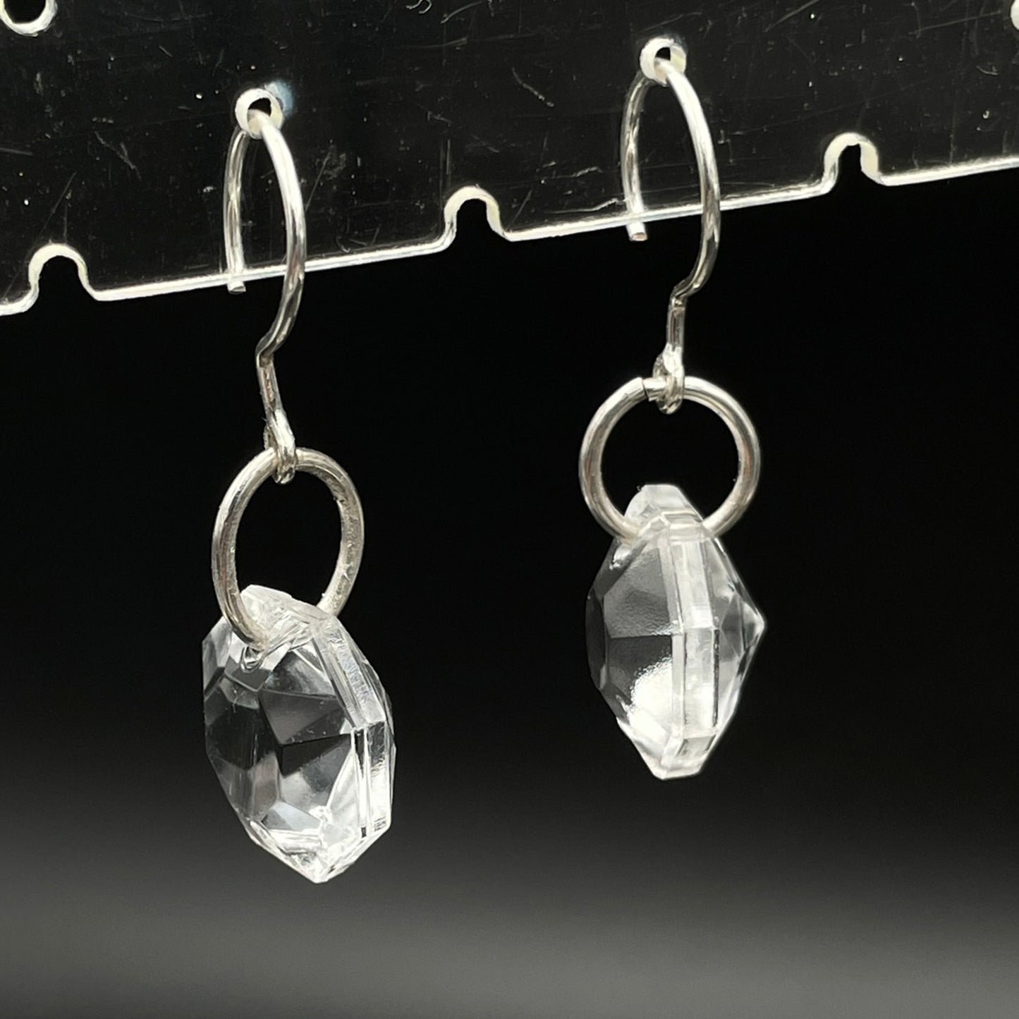 Crystal Earrings Pyramid Simple