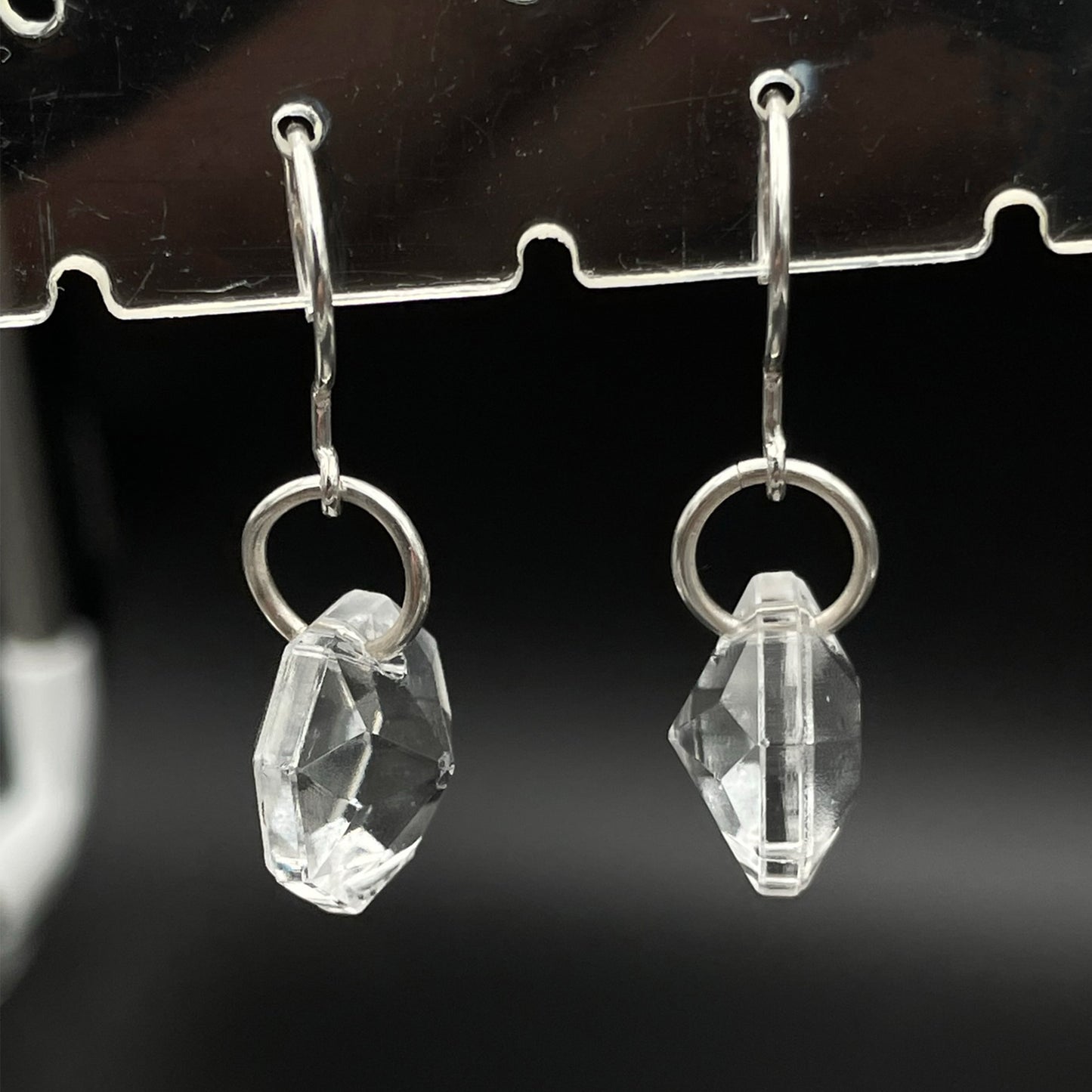 Crystal Earrings Pyramid Simple