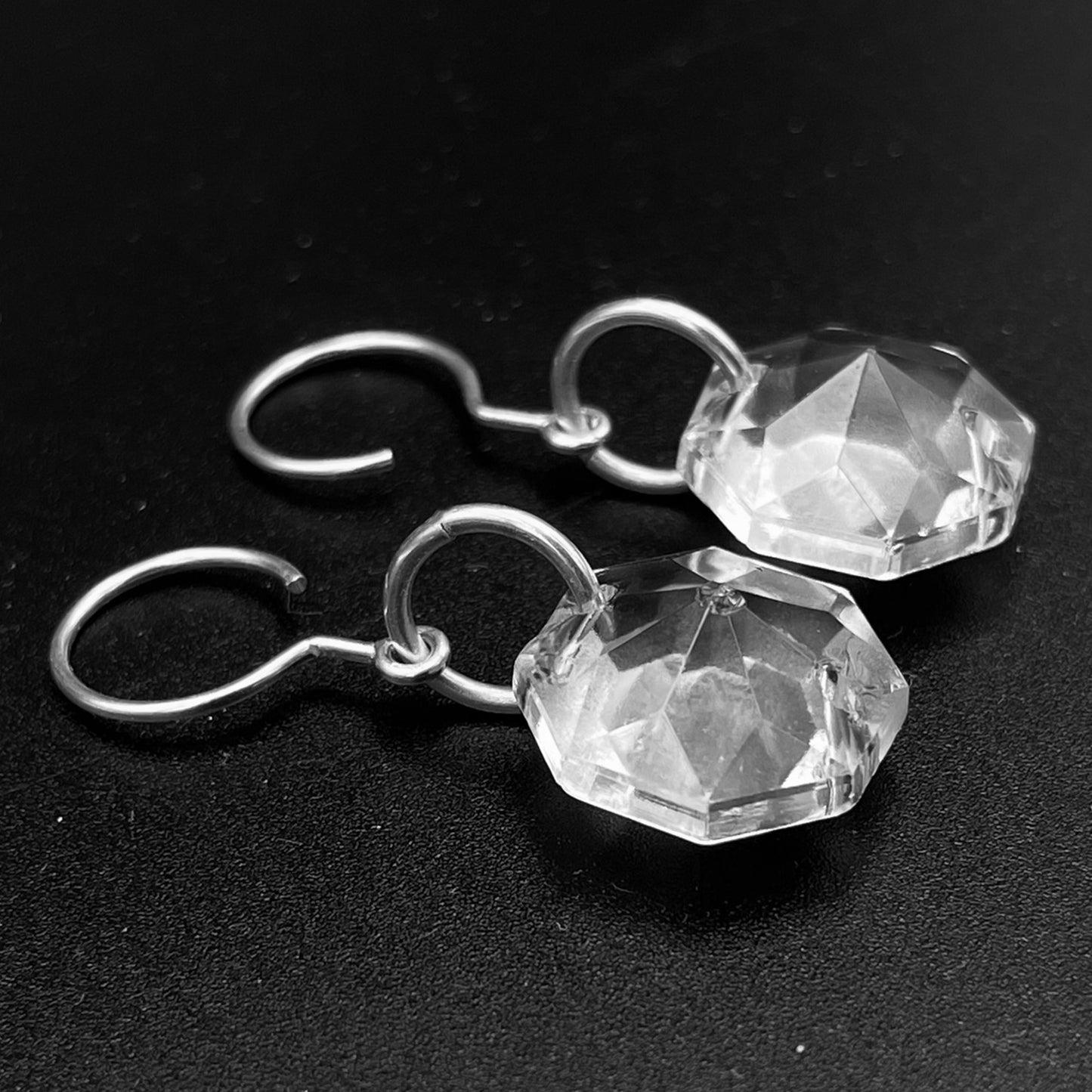 Crystal Earrings Pyramid Simple