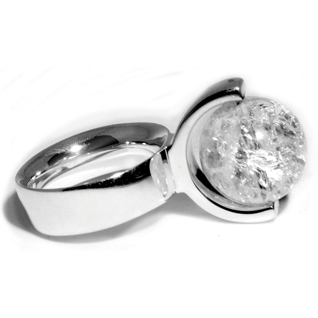 ICE Open Ring: Handcrafted Sterling Silver with Dynamic Elegance